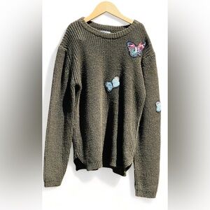 Zara Girls Knit Wear Winter Collection Acrylic Butterflies Appliqué Sweater